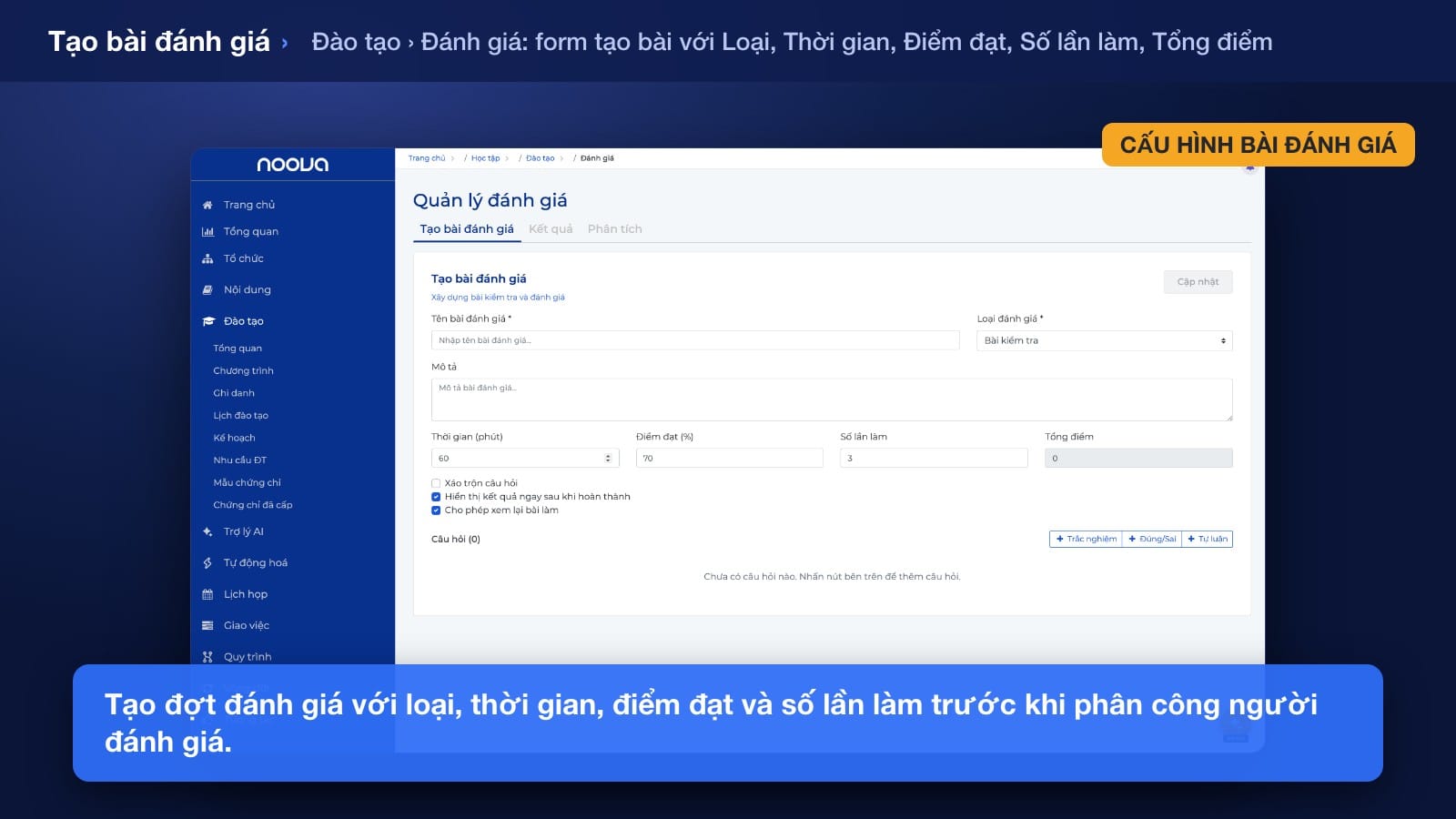 Khung năng lực của một vị trí với danh sách năng lực và mức yêu cầu, dùng làm cơ sở dựng lộ trình trên Noova