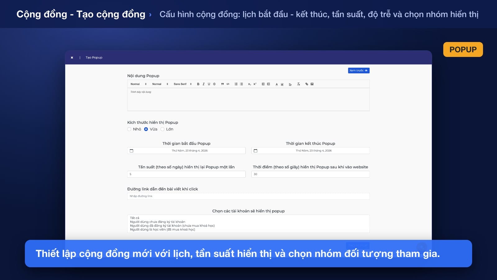 giao diện đăng bài và quản lý chủ đề thảo luận trong cộng đồng Noova trên Noova