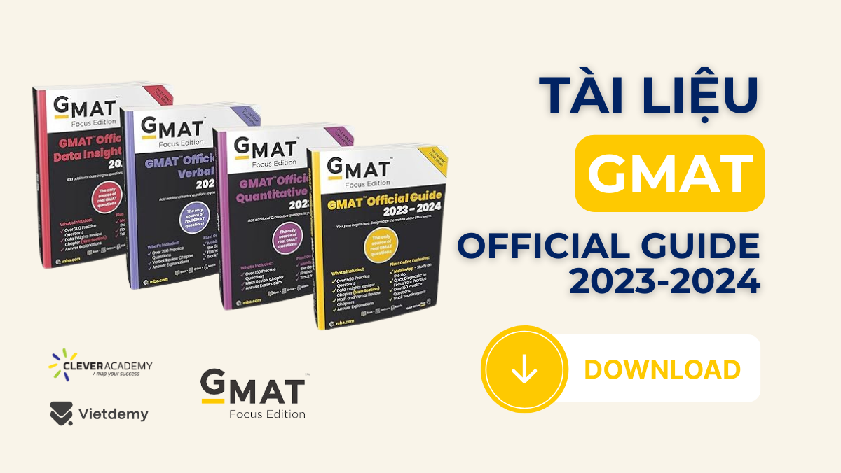 Luyện thi GMAT với Official Guide 2023-2024 trọn bộ 4 cuốn
